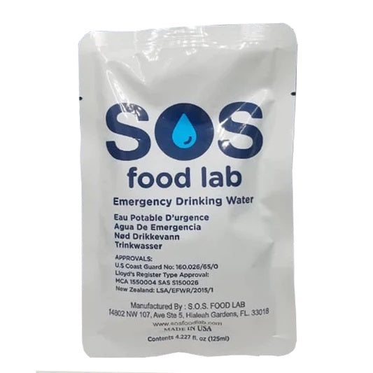 SOS Food Lab 125ML (4.2 oz.) Emergency Drinking Water